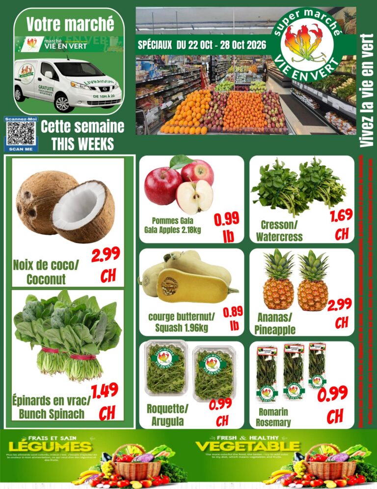 Marché Vie en Vert — Circulaire Marché Vie en Vert du 22 au 28 octobre 2026
