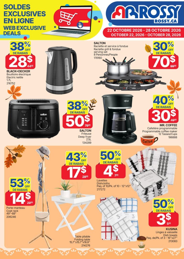 Rossy — Circulaire Rossy – Soldes Exclusives en ligne du 22 au 28 octobre 2026