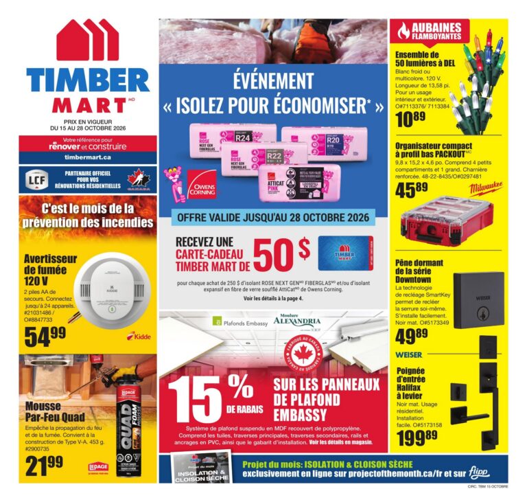 Timber Mart — Circulaire Timber Mart Du 15 au 28 octobre 2026