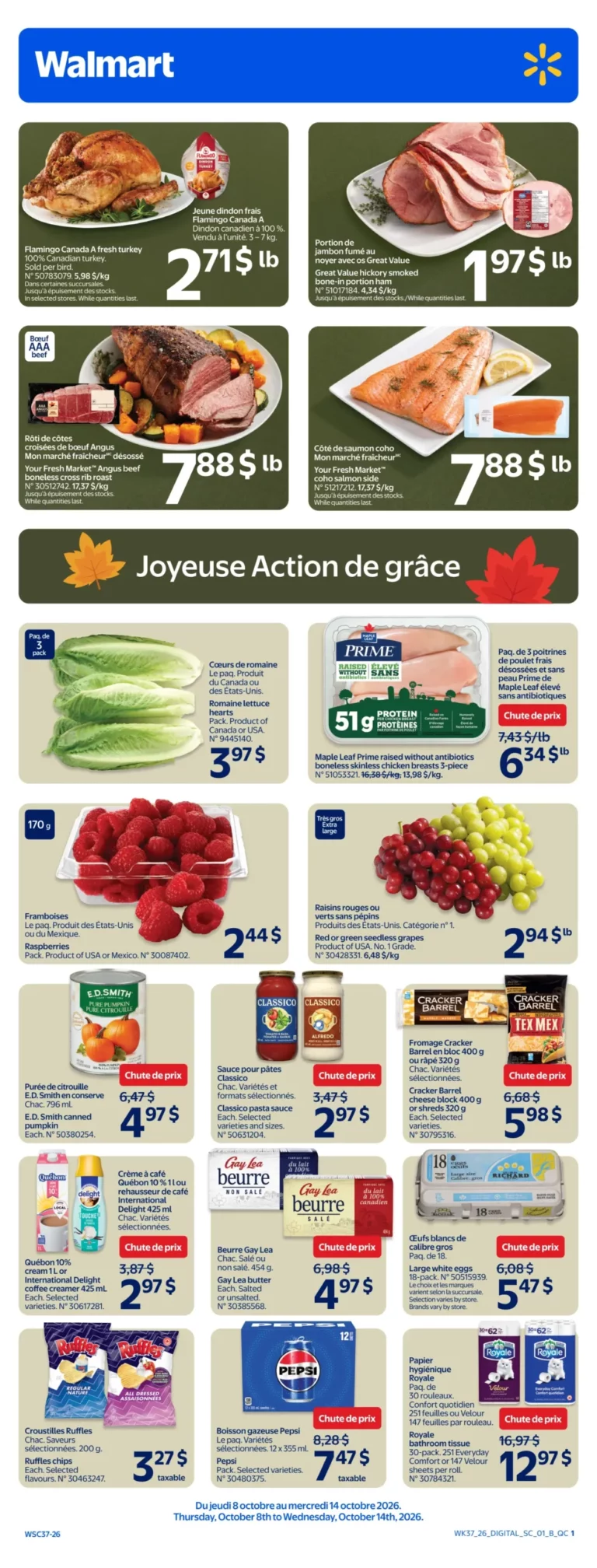 Walmart — Circulaire Walmart du 8 au 14 octobre 2026