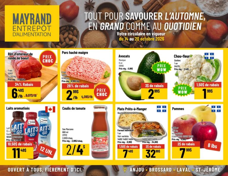 Mayrand — Circulaire Mayrand Entrepôt D’alimentation du 14 au 20 octobre 2026