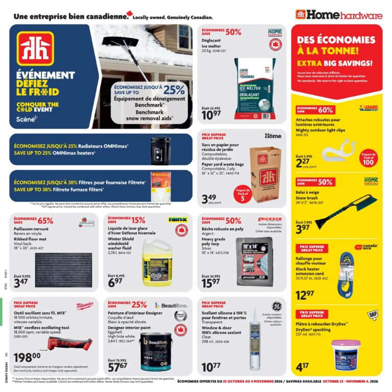Home Hardware — Circulaire Home Hardware du 22 octobre au 4 novembre 2026