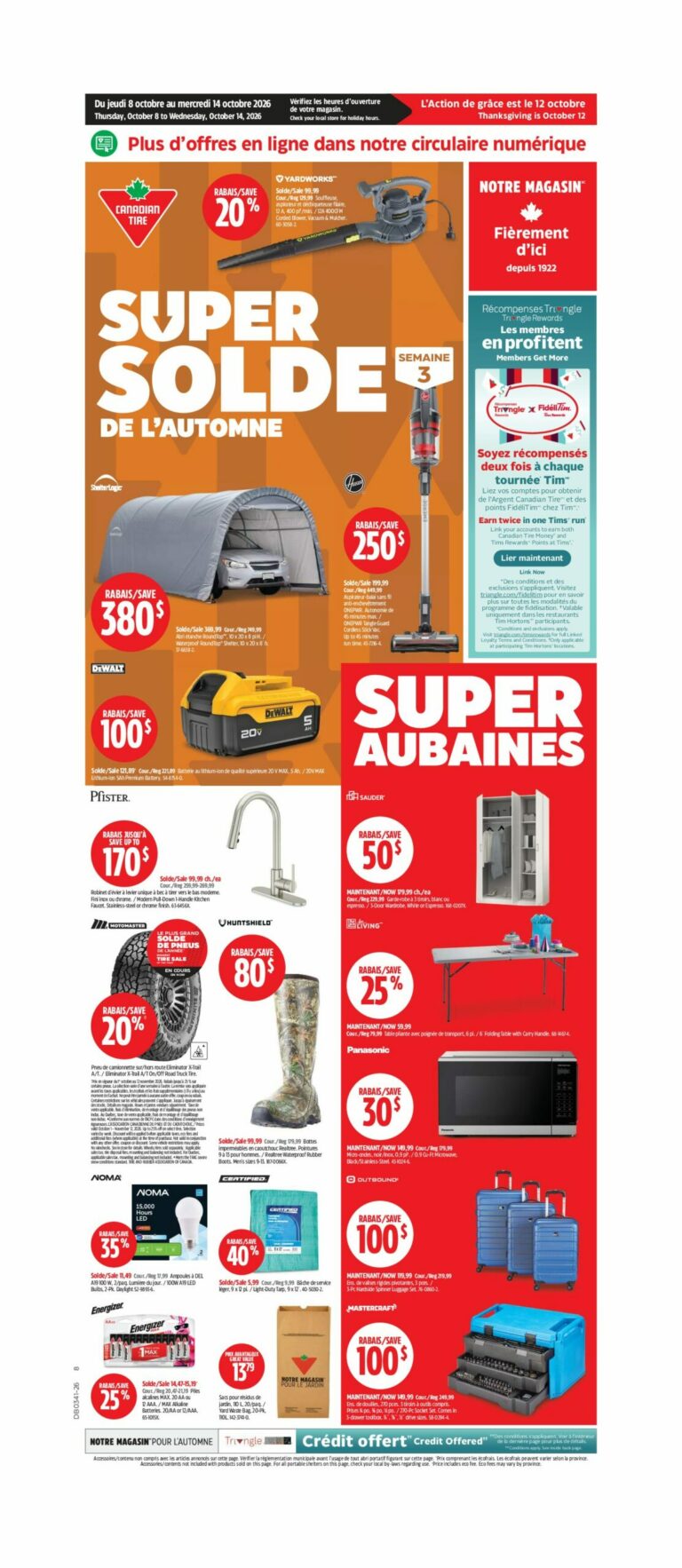 Canadian Tire — Circulaire Canadian Tire du 8 au 14 octobre 2026