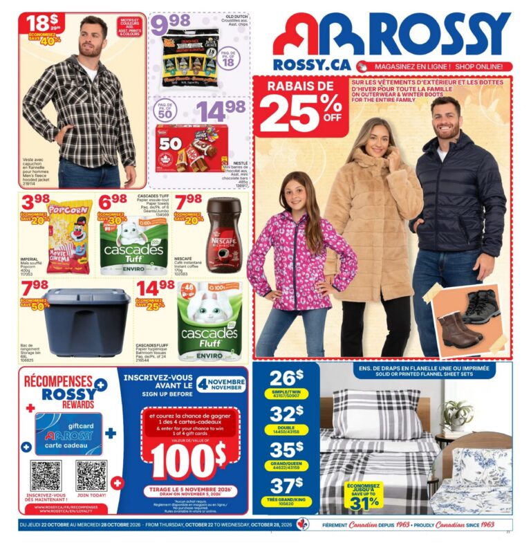 Page couverture de la Circulaire Rossy du 22 au 28 octobre 2026